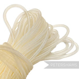 Petershams 8mm ivory tube crinoline trim for millinery and hat making. Slightly sheer with gathered threads.