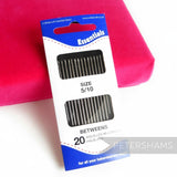 Petershams Millinery Supplies pack of 20 Betweens sewing needles, size 5/10, for haberdashery needs.