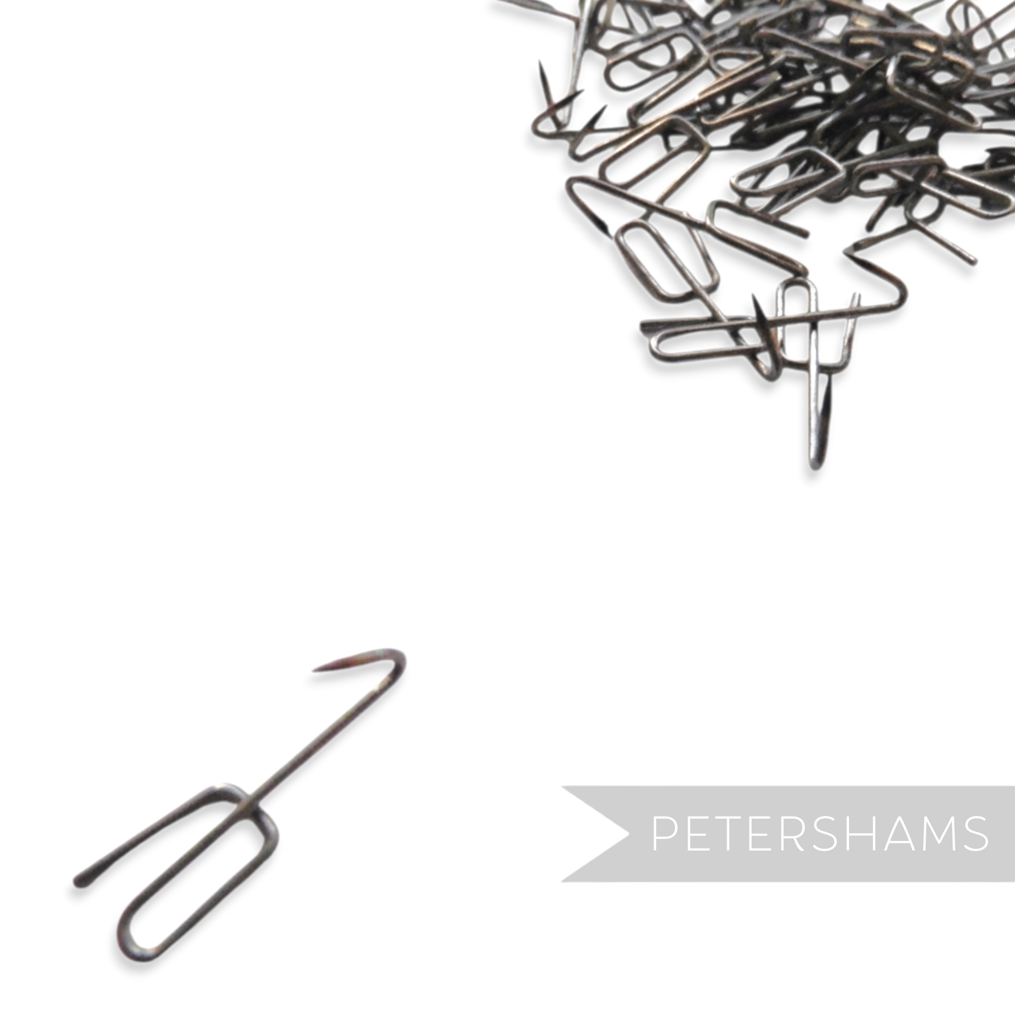 Petershams Millinery Supplies Puggaree hat band hooks for hat making. Metal, 2cm length, sold in packs.