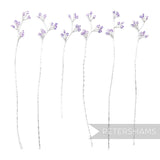 Petershams Millinery Supplies 6 stems of purple seed bead wired trees with silver wire, ideal for fascinators and bouquets.