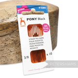 Petershams Millinery Supplies black and white nickel-free straw milliner needles, sizes 3-9, pack of 10.