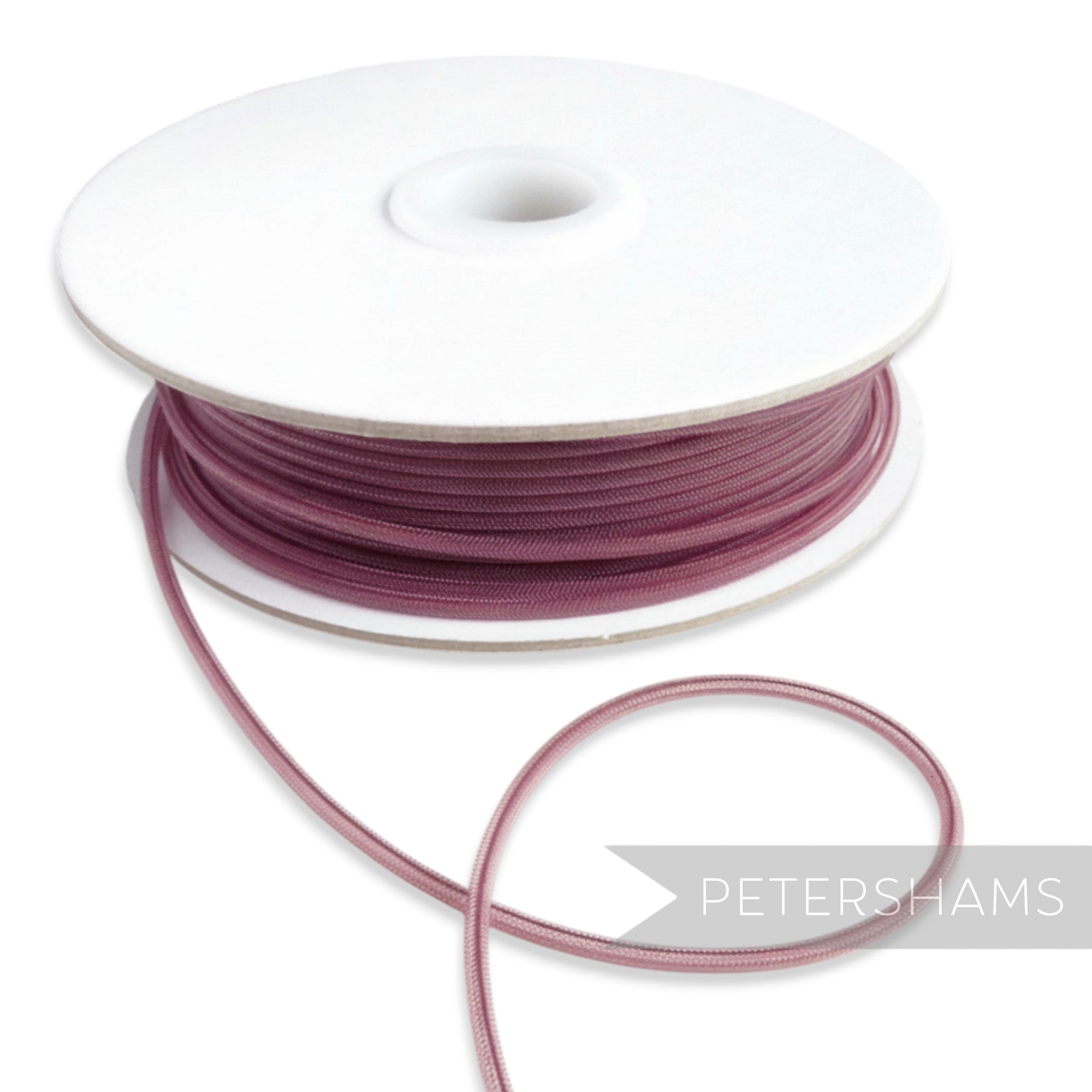Petershams Millinery Supplies 2.5mm tubular crinoline in dusty rose, perfect for headbands and graphic shapes.