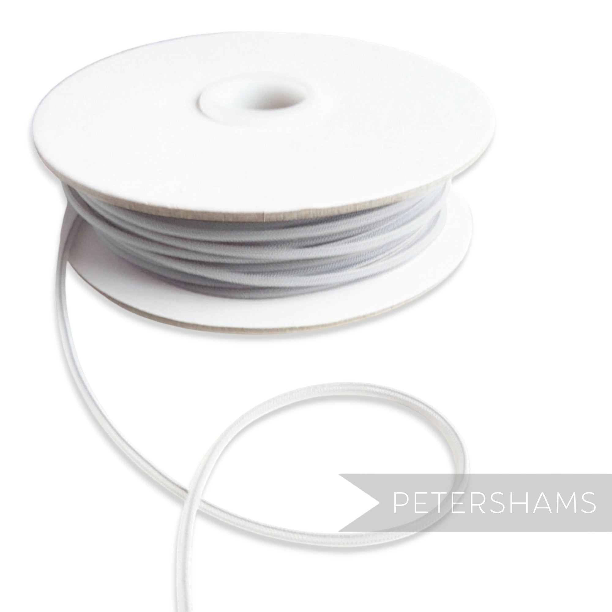Petershams Millinery Supplies 2.5mm tubular crinoline in light grey, perfect for headbands and graphic shapes.