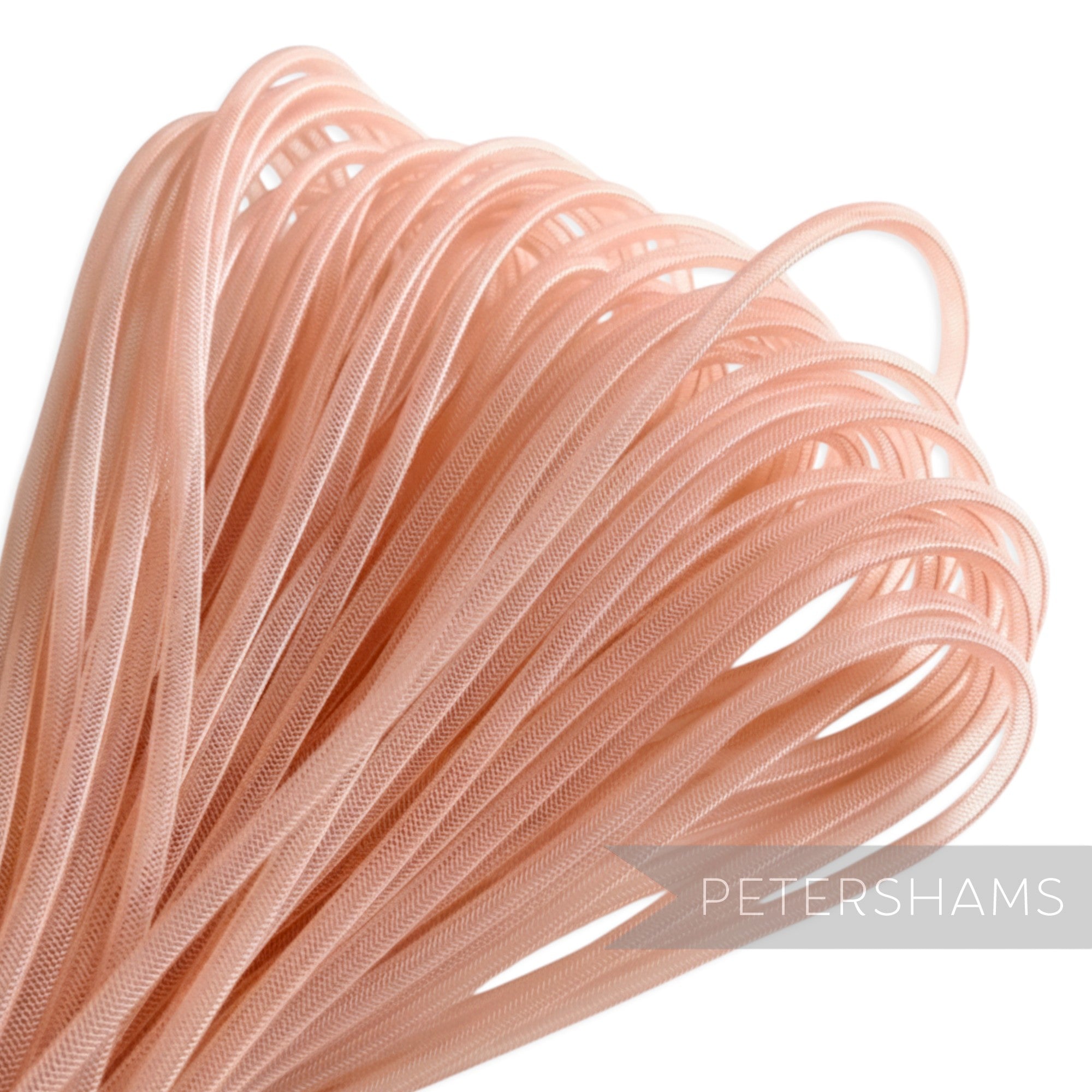Petershams Millinery Supplies 4mm pale pink tube crin netting, ideal for hat making and trims.
