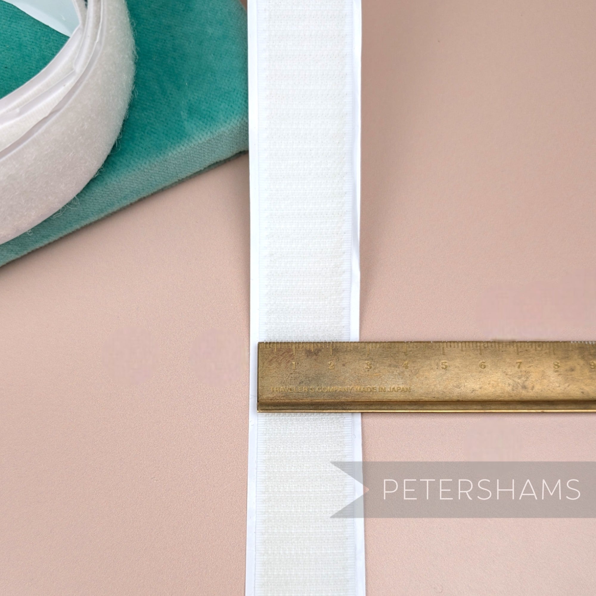 Petershams Millinery Supplies 25mm white self-adhesive hook and loop tape