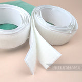 Petershams Millinery Supplies 25mm white self-adhesive hook and loop fastening tape rolls