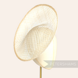 Petershams Millinery Supplies Amanda lattice weave sinamay fascinator base in natural beige with a deep scoop design