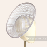 Petershams Millinery Supplies Amanda lattice weave sinamay fascinator base in a pale grey scoop shape