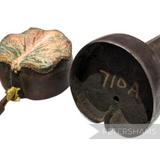 Petershams Millinery Supplies antique brass flower mould and cutter for crafting a large 7x7cm rounded leaf shape.