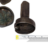 Petershams Millinery Supplies antique brass flower mould and cutter set for crafting large rounded nasturtium leaves.