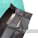 Petershams Millinery Supplies antique Kirby Beard egg eyed sewing needles in black paper packet