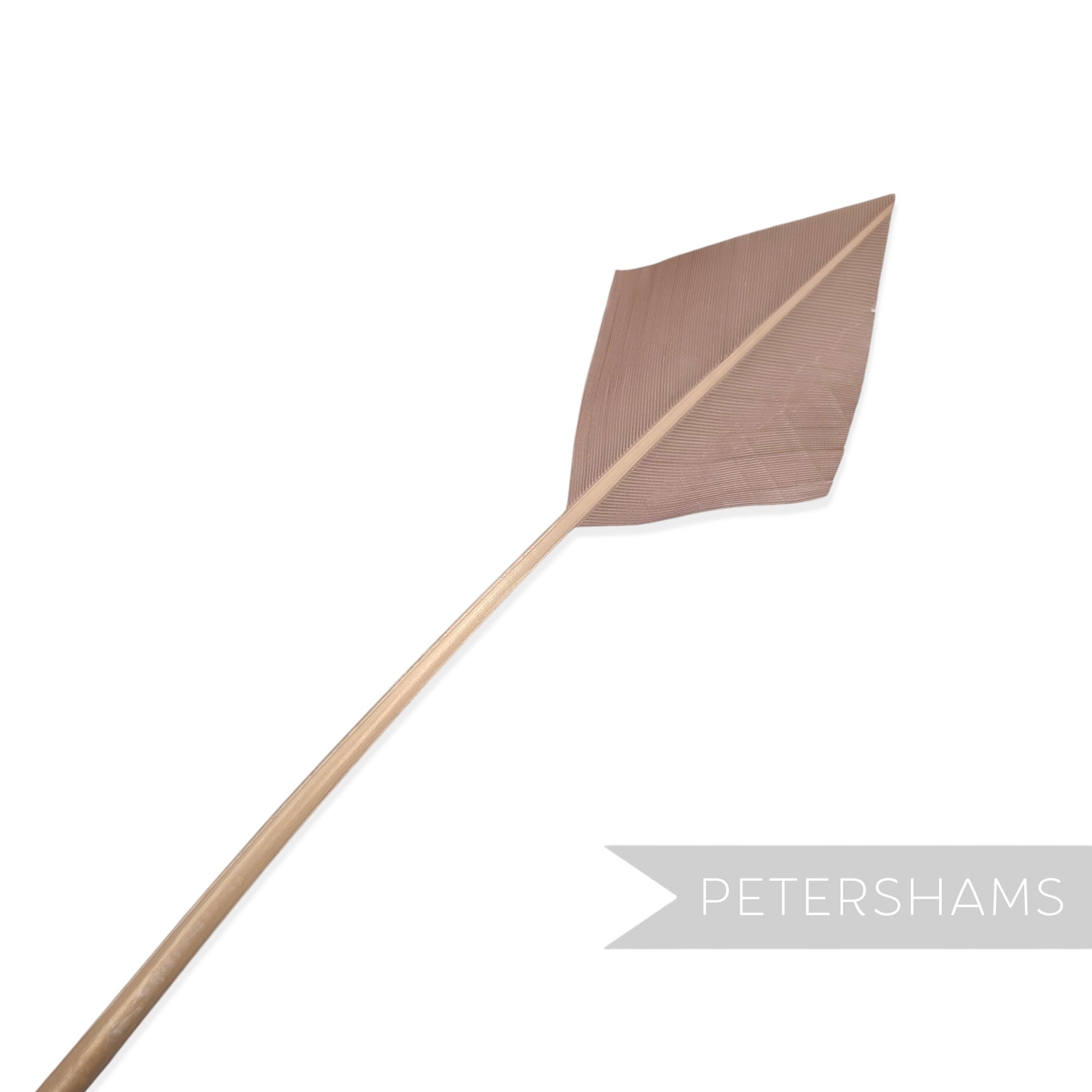Petershams Millinery Supplies arrowhead turkey quill feather in a heather purple for hat and fascinator decor.
