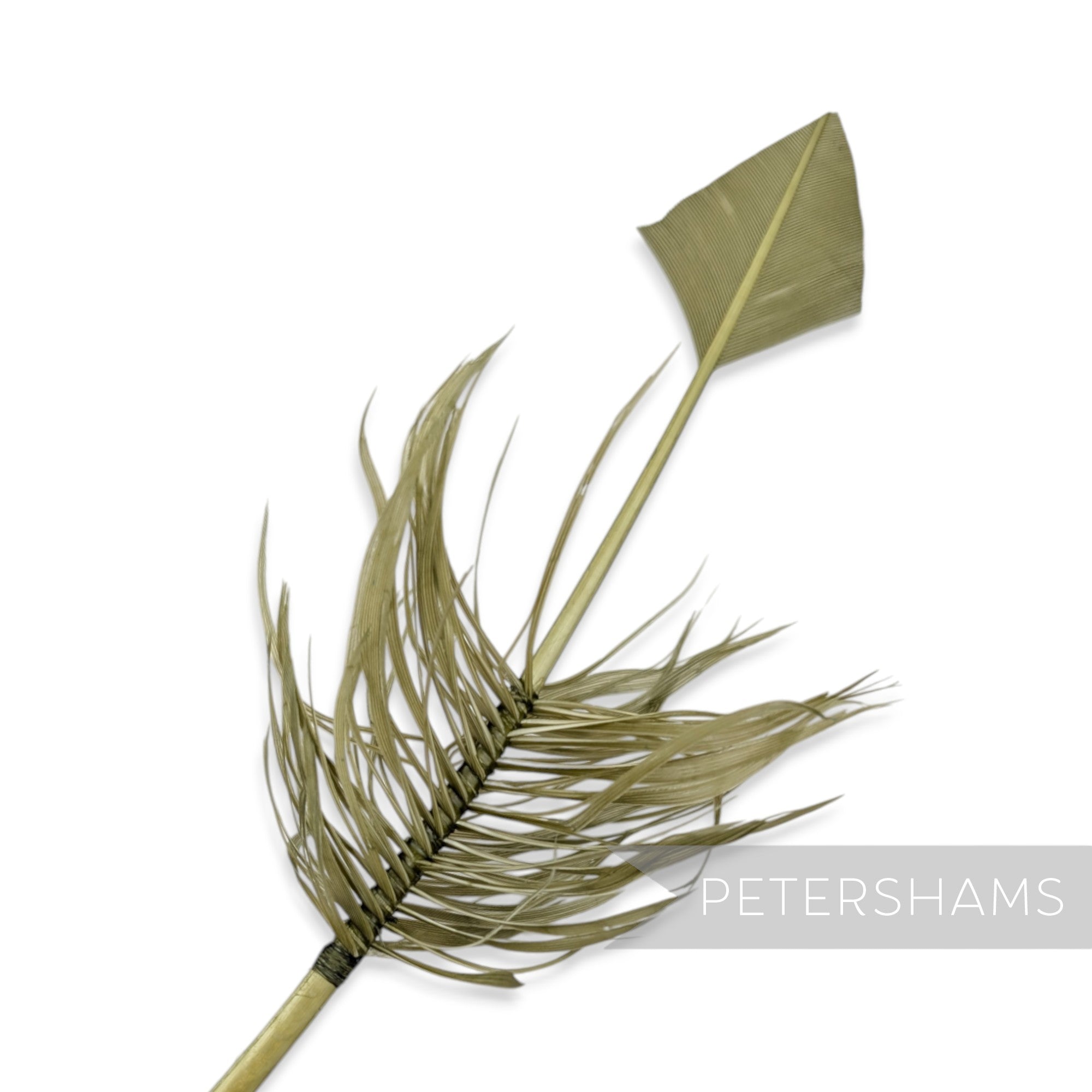 Petershams Millinery Supplies beige turkey quill feather cut into an arrowhead shape for headpiece decoration
