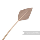 Petershams Millinery Supplies arrowhead turkey quill feather in a mink for hat and fascinator decor.