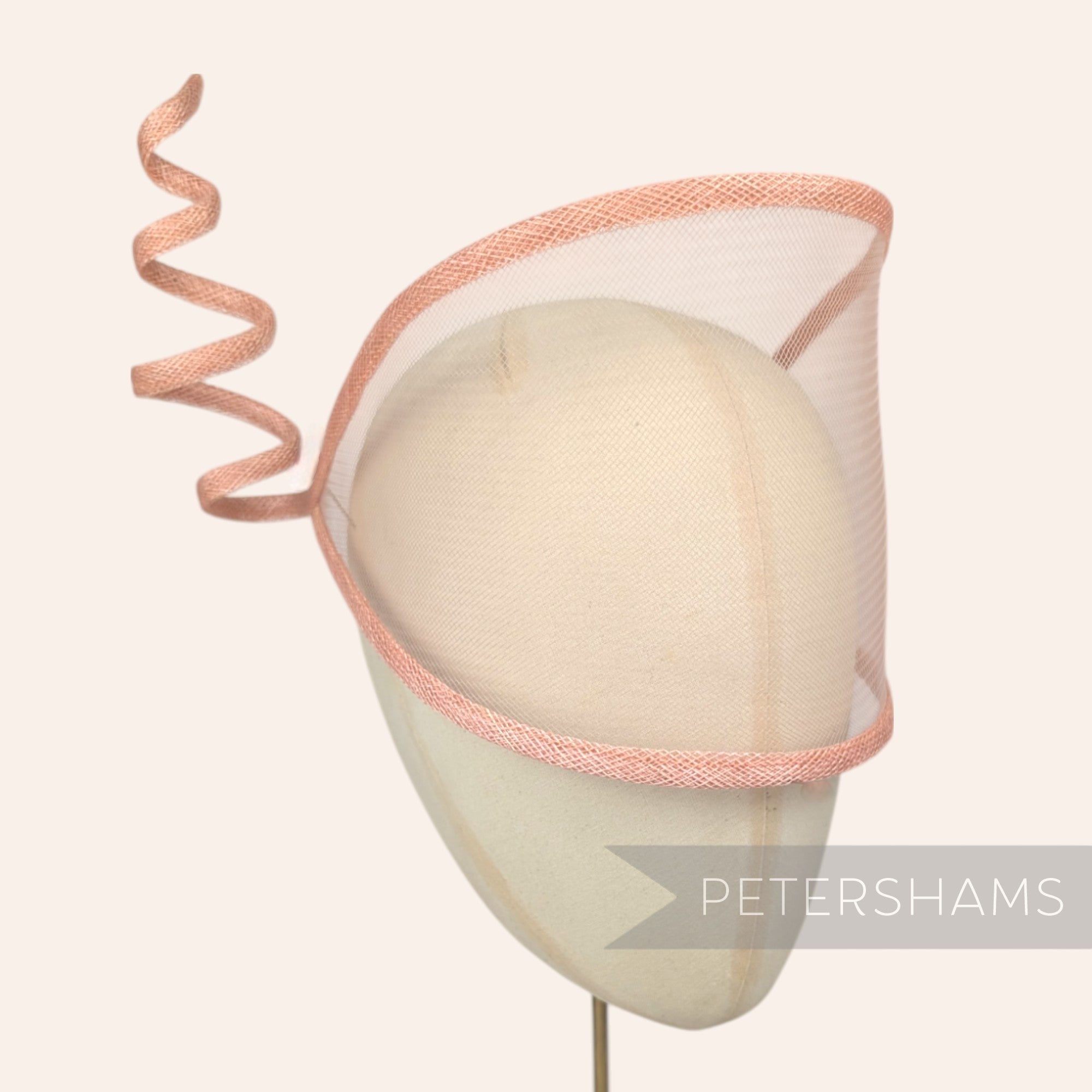 Petershams Millinery Supplies Astra light beige crinoline and sinamay wired visor fascinator