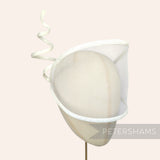 Petershams Millinery Supplies Astra light beige crin and sinamay visor fascinator with a wired spiral trim.