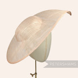Petershams Millinery Supplies extra large beige sinamay fascinator hat base with a pointed tip