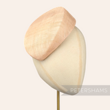 Petershams Millinery Supplies Betty sloped pillbox sinamay fascinator hat base in a light beige tone.