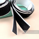Petershams Millinery Supplies 25mm black self-adhesive hook and loop fastening tape on a roll