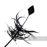 Petershams Millinery Supplies black turkey quill feather cut into an arrowhead shape with decorative barbed accents
