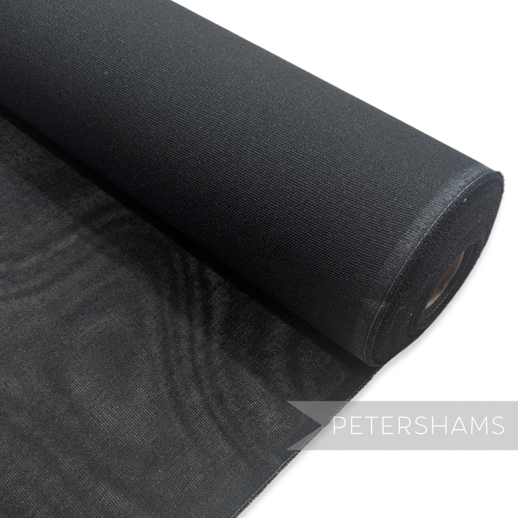 Petershams Millinery Supplies black double sided and double stiffened cotton buckram fabric roll for hat blocking