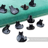 Petershams Millinery Supplies 18mm black cat shaped plastic shank buttons for sewing and craft projects