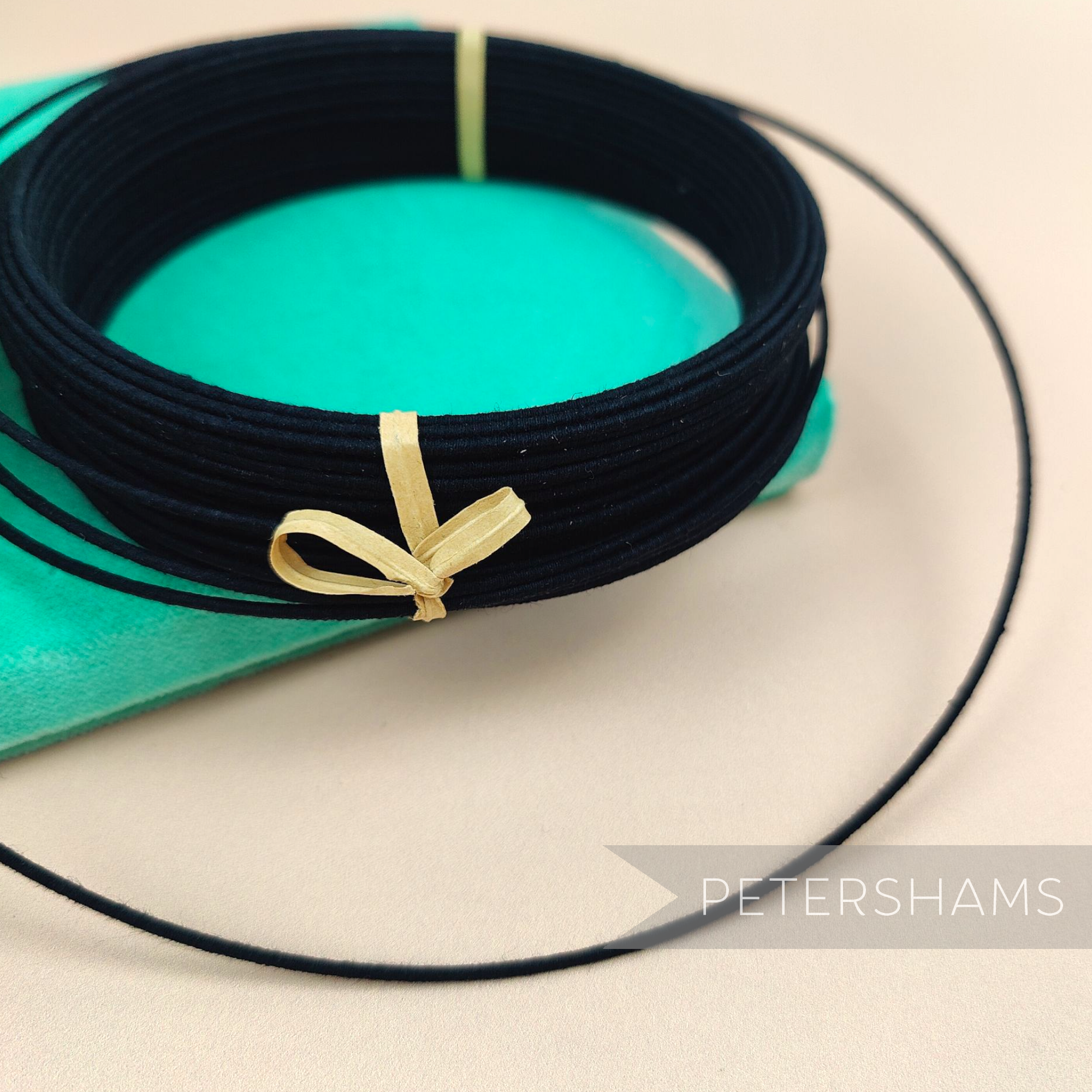 Petershams Millinery Supplies 1.2mm black cotton covered millinery wire for hat making and structural forms