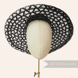 Petershams Millinery Supplies black zig zag threaded crinoline capeline hat body