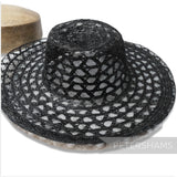 Petershams Millinery Supplies black zig zag threaded crinoline capeline hat body for millinery projects