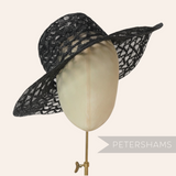 Petershams Millinery Supplies black zig zag threaded crinoline capeline hat body