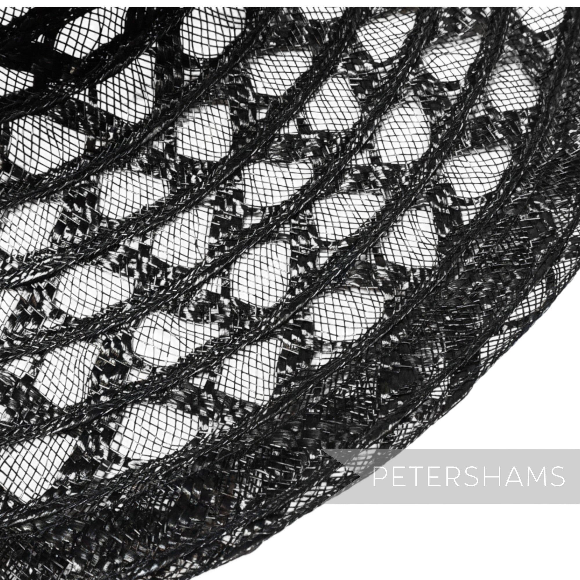 Petershams Millinery Supplies black zig zag threaded crinoline capeline hat body with open mesh texture