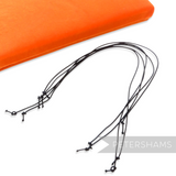 Petershams Millinery Supplies pre-knotted black 1.5mm hat elastics for securing fascinators and headpieces