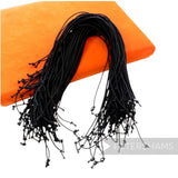 Petershams Millinery Supplies black 1.5mm pre-knotted hat elastics for securing fascinators and headpieces.