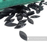Petershams Millinery Supplies vintage 1940s black marquise jewel sequins with raised relief and two sew holes
