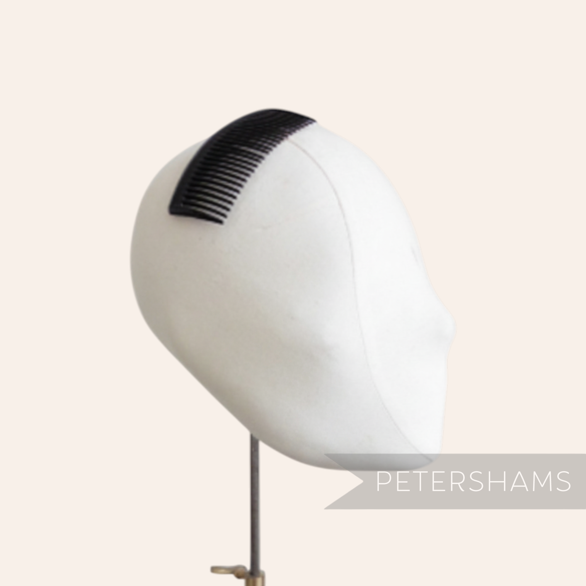 Petershams Millinery Supplies black plastic hair comb, 9.5cm wide, ideal for hat making and fascinators.