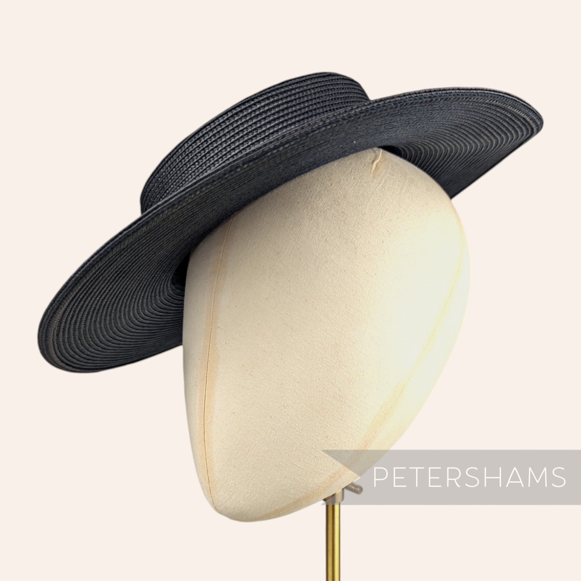 Petershams Millinery Supplies black polybraid boater fascinator hat base