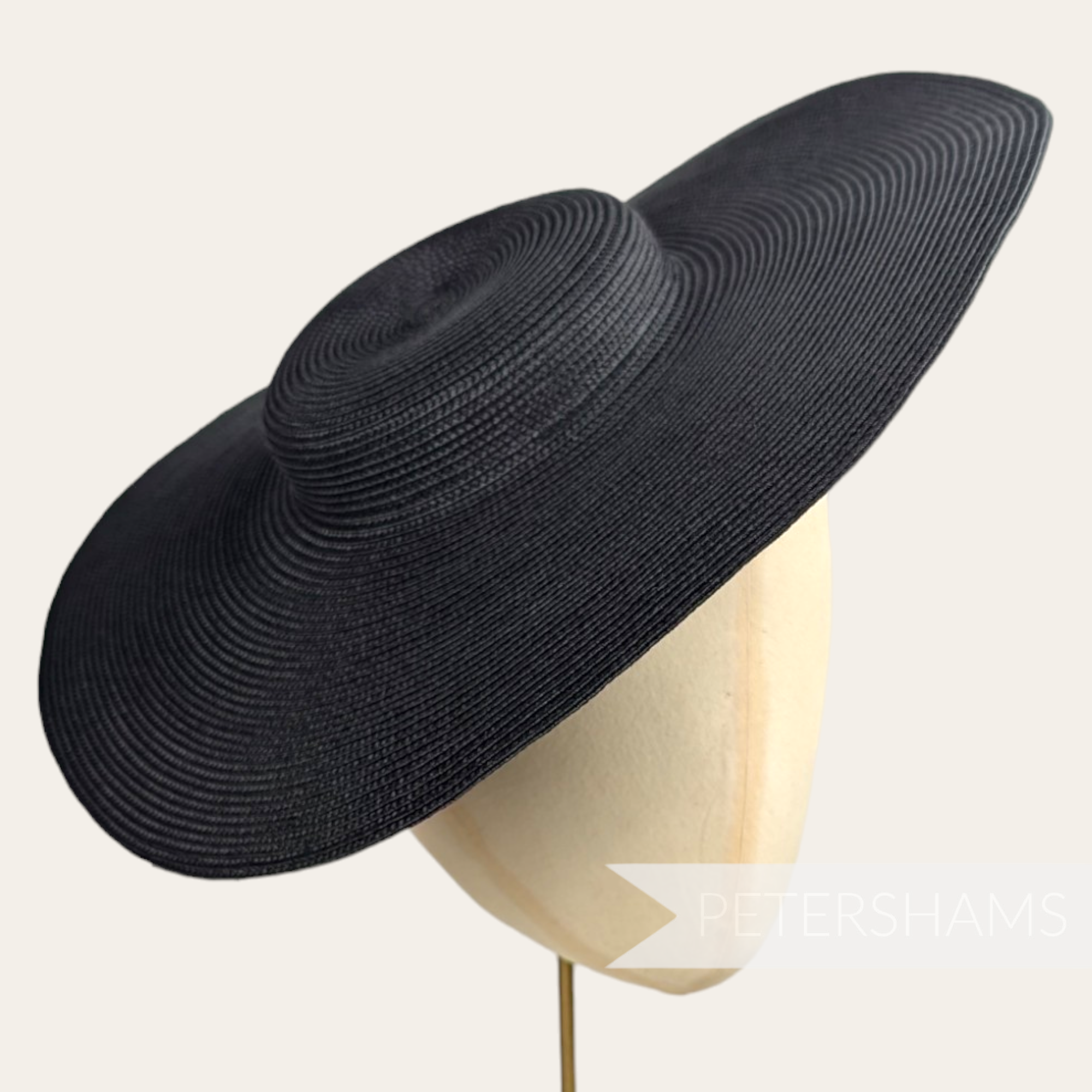 Petershams Millinery Supplies black polybraid cartwheel fascinator hat base