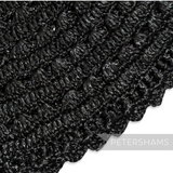 Petershams Millinery Supplies vintage black laminated raffia crochet flare hat body with textured weave pattern