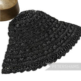 Petershams Millinery Supplies vintage black laminated raffia crochet hat body for millinery blocking