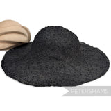 Petershams Millinery Supplies black knotted ramie straw capeline hat body for millinery projects.
