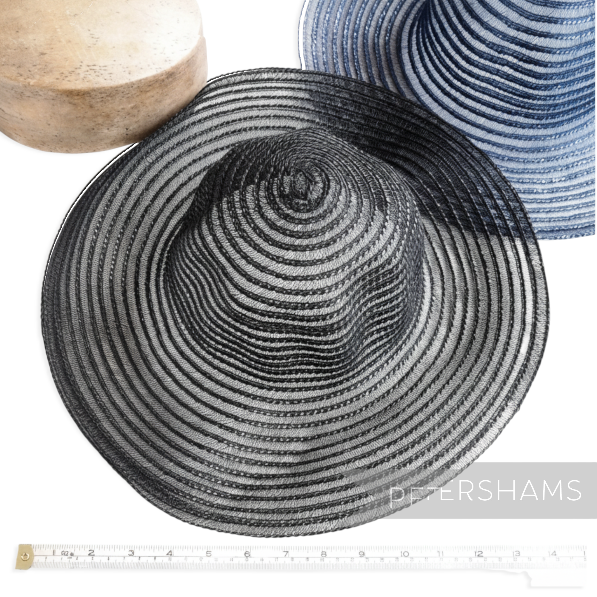 Petershams Millinery Supplies black scalloped crinoline and visca braid capeline hat body for millinery projects