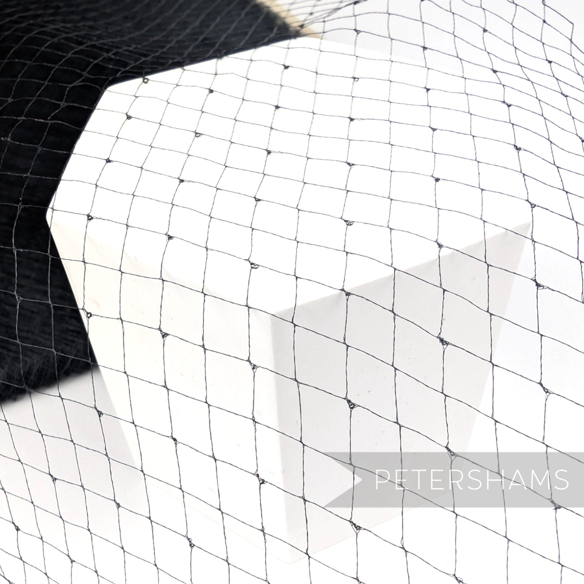 Petershams Millinery Supplies Bridget vintage black silk veiling with a delicate diamond dotty-effect weave