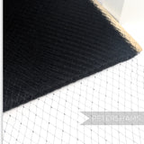 Petershams Millinery Supplies Bridget vintage black silk veiling with a delicate dotty-effect diamond pattern