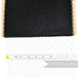 Petershams Millinery Supplies Bridget vintage black silk veiling with a delicate dotty-effect diamond weave pattern.