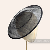 Petershams Millinery Supplies large black round sinamay fascinator hat base