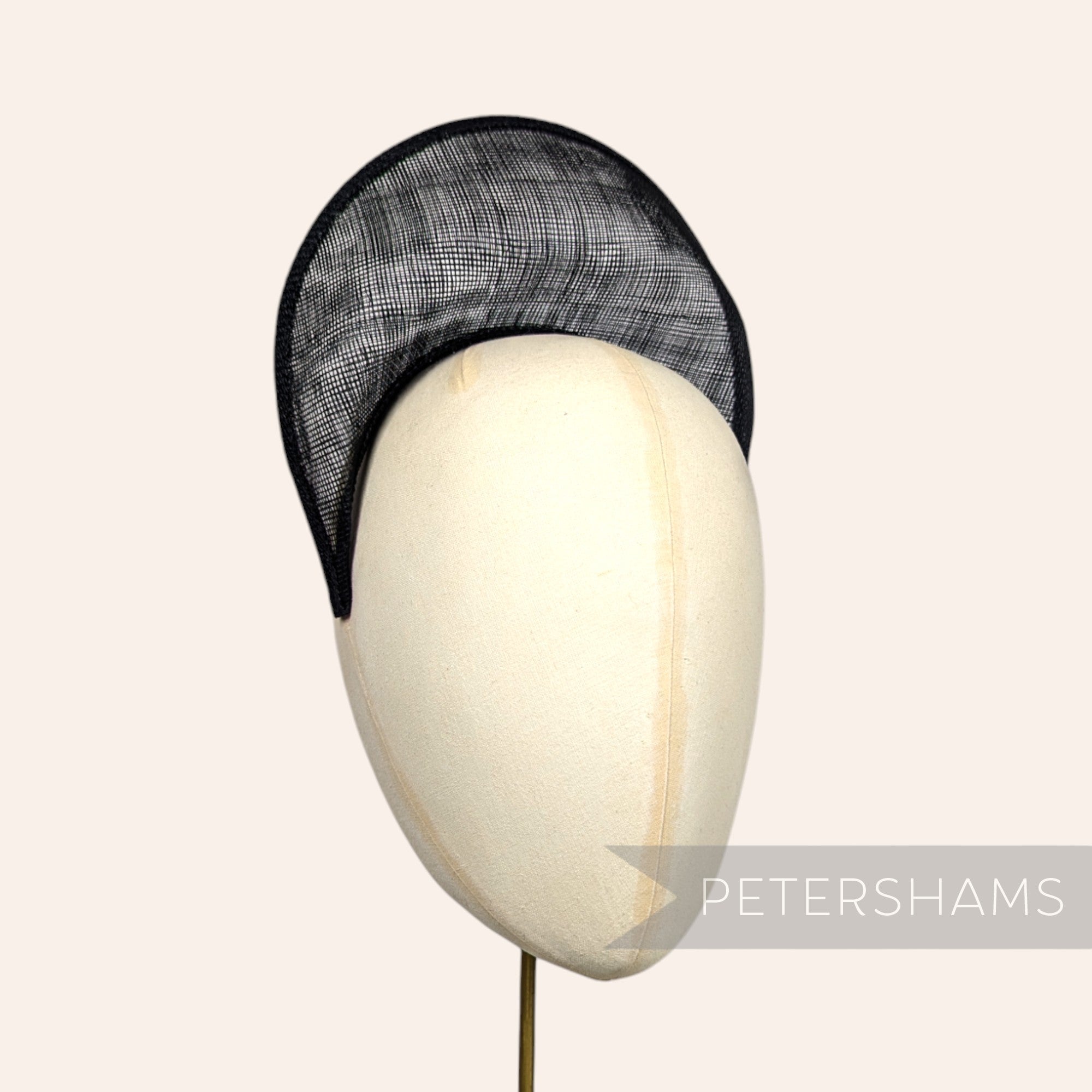 Petershams Millinery Supplies black sinamay halo crown fascinator hat base