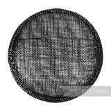 Petershams Millinery Supplies 13.5cm round black metallic lurex sinamay fascinator hat base