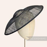 Petershams Millinery Supplies black Charlotte 35cm extra large sinamay saucer fascinator hat base