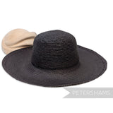 Petershams Millinery Supplies vintage black toquilla straw capeline hat body with fine plaited stripe pattern