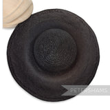 Petershams Millinery Supplies vintage black toquilla straw capeline hat body with fine plaited stripe pattern